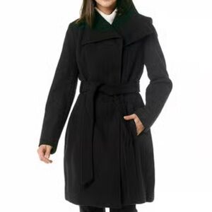 MICHAEL Michael Kors Asymmetric Black Trench Coat